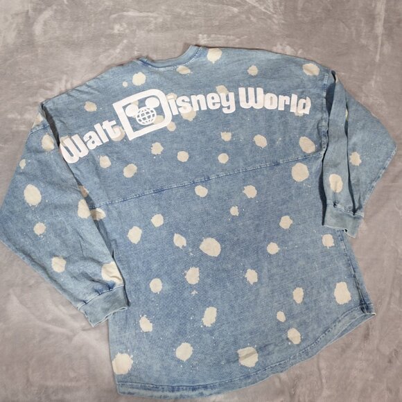 Walt Disney World Denim Style Bleached Spirit Jersey Adult M Oversized Blue - Picture 5 of 9